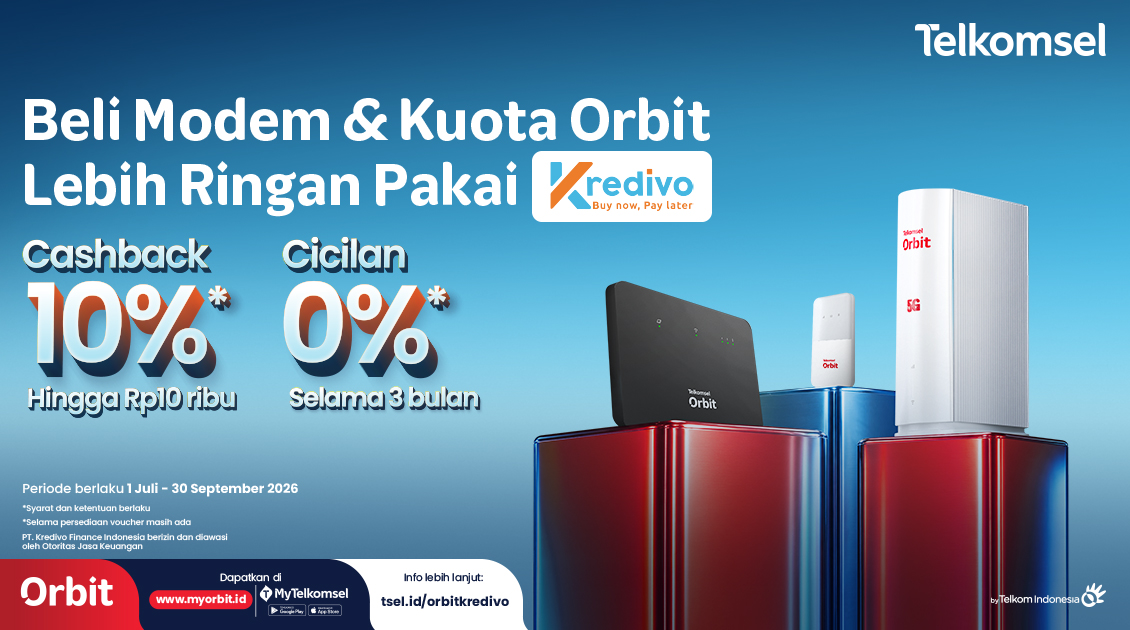 Double Untung! Beli ORBIT Pake Kredivo, Dapet Cashback + Cicilan 0% 