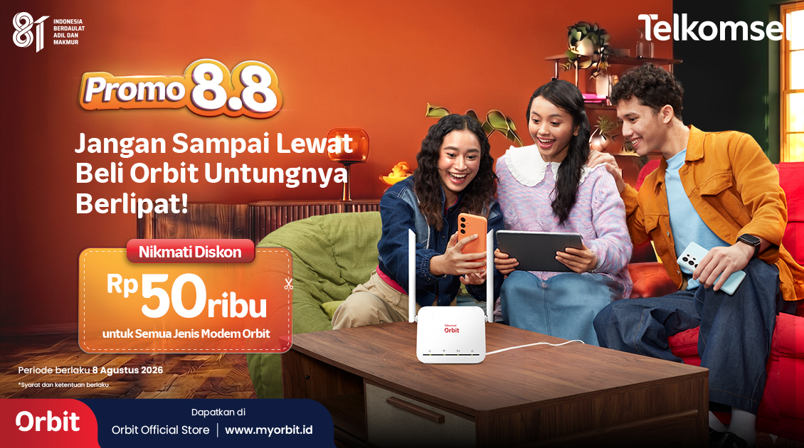 Khusus Hari Ini, Modem ORBIT Favoritmu Diskon Rp50 Ribu!