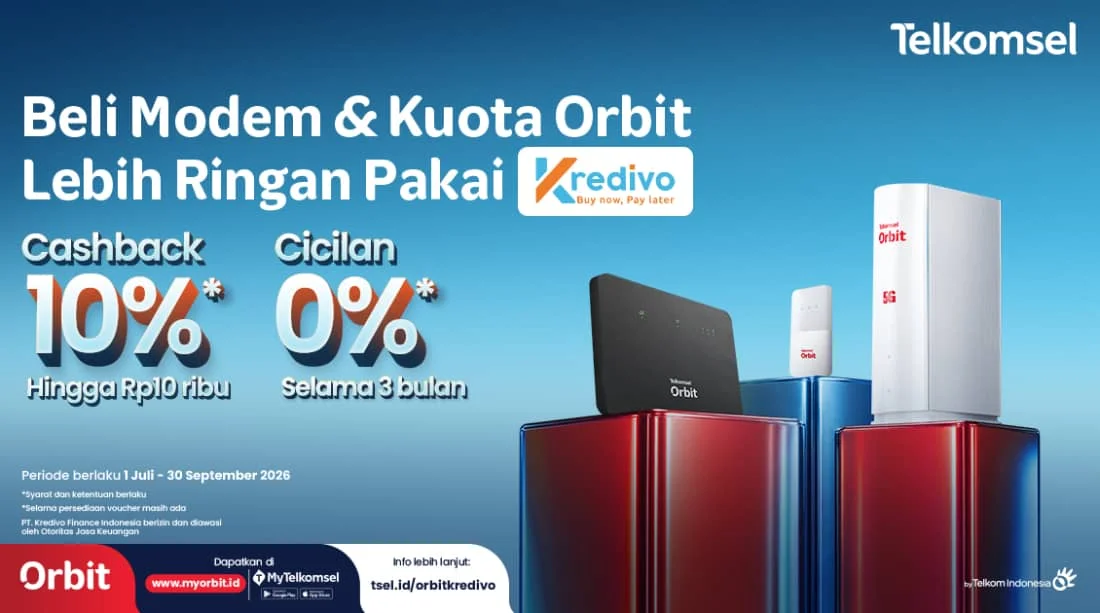 Double Untung! Beli ORBIT Pake Kredivo, Dapet Cashback + Cicilan 0% 